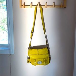 Yellow Fossil leather purse